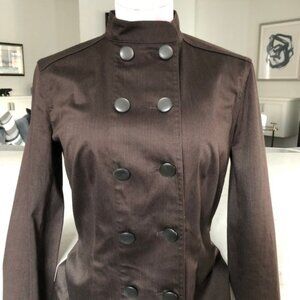 Mexx Casual Military Style Double Breasted CottonPoly Blend Jacket Brown Sz 6